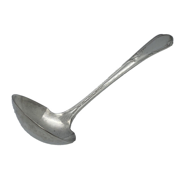 Vintage 1936 WM A Rogers 7" Gravy Ladle Silver Plate Meadbrook Heather Pattern - Picture 1 of 12